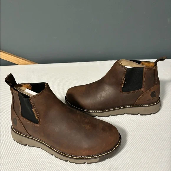 NEW CARHARTT MILLBROOK WATER RESISTANT 4" SOFT TOE ROMEO WEDGE BOOT SIZE: 8.5